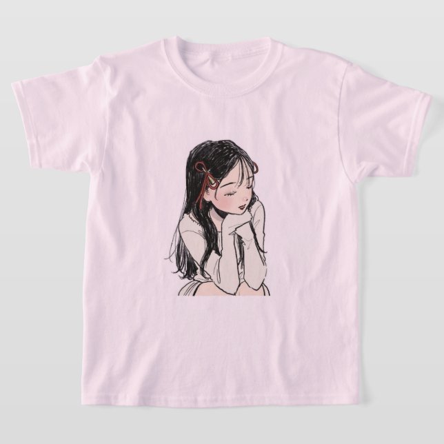 Soft Pink Girls T - Shirt - Lässig & komfortabel (Ablage )
