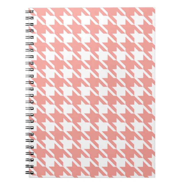 Soft-Pink-Hahnentrittmuster-Notebook Notizblock (Vorderseite)