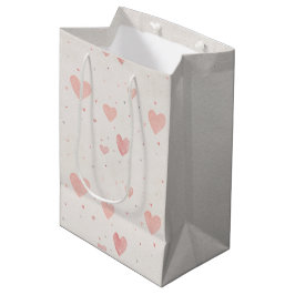 Soft Pink Hearts Gift Bag Mittlere Geschenktüte