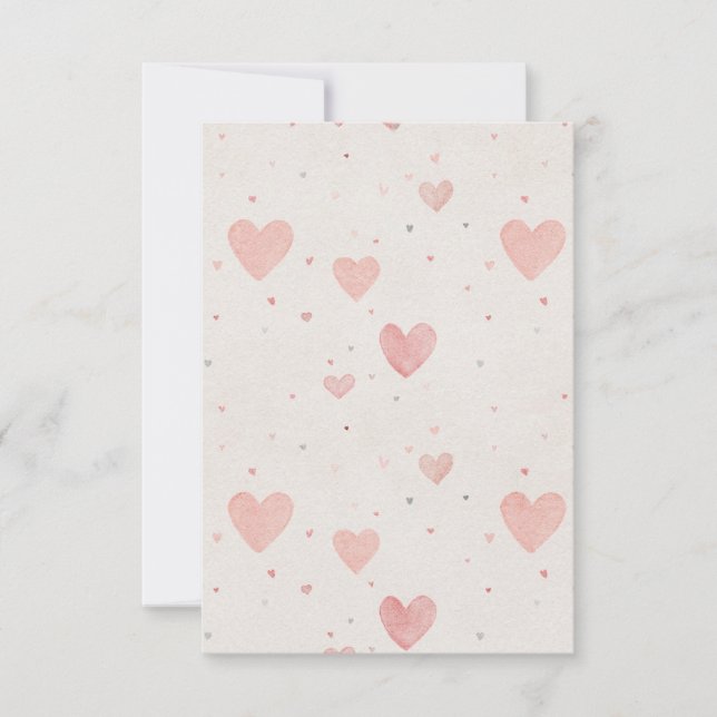 Soft Pink Hearts Muster Dankeskarten Dankeskarte (Vorderseite)