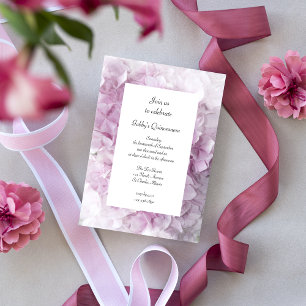 Soft Pink Hydrangea Blume Quinceanera Party Einladung