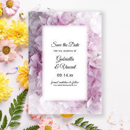 Soft Pink Hydrangea Hochzeit speichern Sie das Dat Save The Date