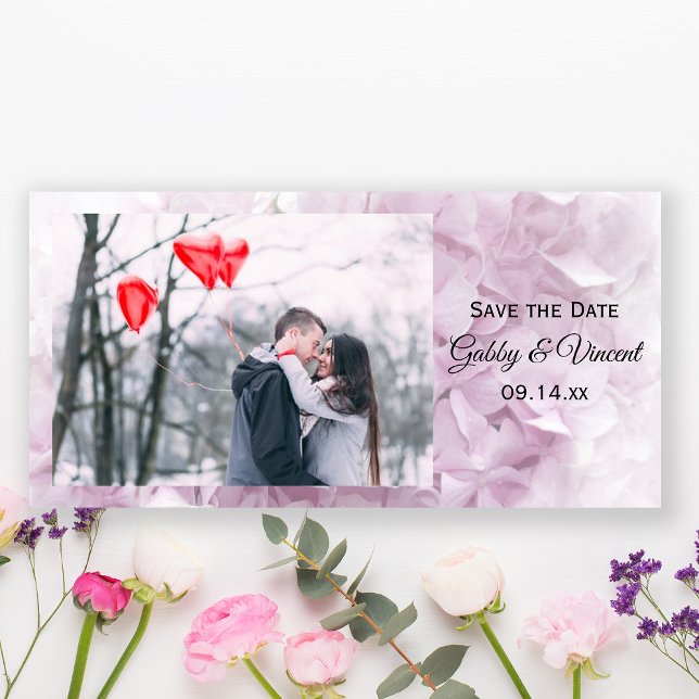 Soft Pink Hydrangea Hochzeit speichern Sie das Dat Save The Date (Von Creator hochgeladen)