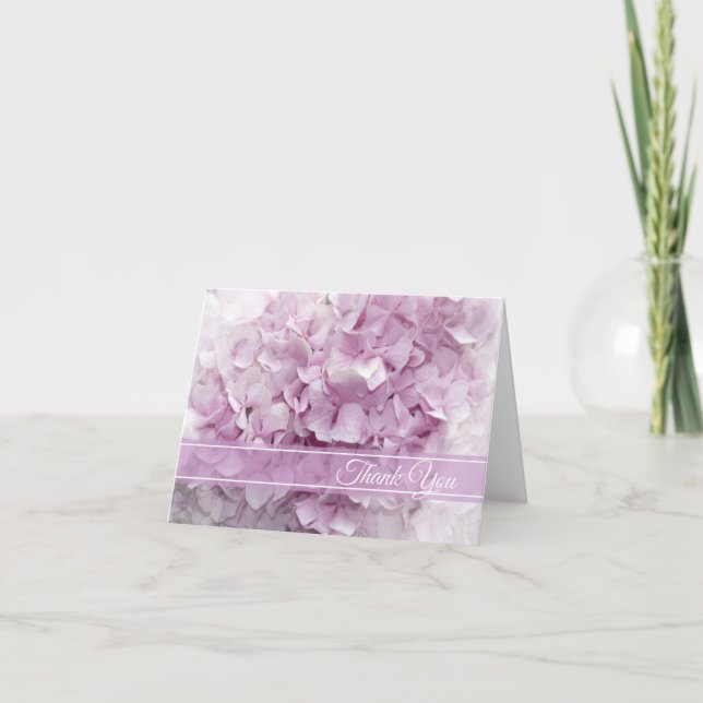 Soft Pink Hydrangea Vielen Dank Dankeskarte (Vorderseite)