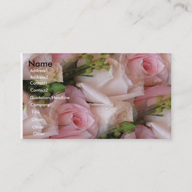 Soft Pink in Creme Rose Visitenkarte (Vorderseite)