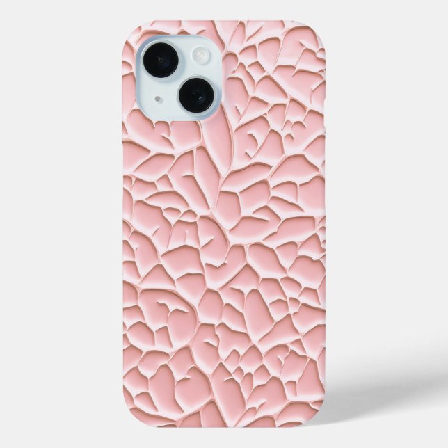 Soft Pink iPhone Case with Textured Relief (Rückseite)