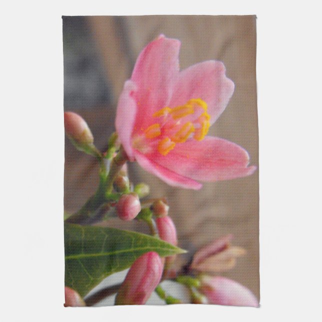 Soft Pink Jatropha Blume Geschirrtuch (Vertikal)