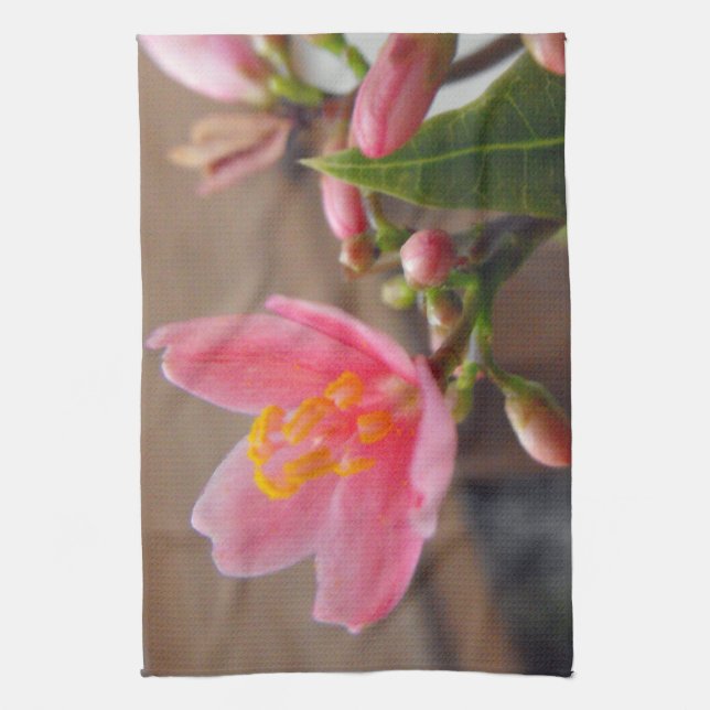 Soft Pink Jatropha Blume Küchentuch (Vertikal)