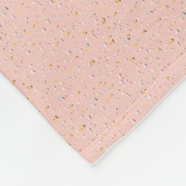 Soft pink Konfetti Fleece Decke (Ecke)