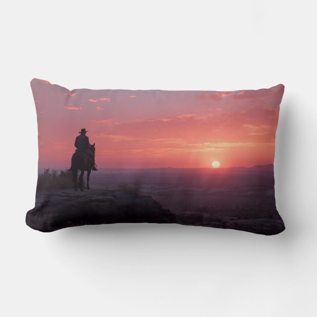 Soft Pink Lavender Sunset Romantic Western Art Lendenkissen (Vorderseite)