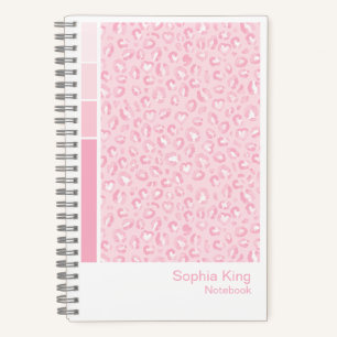 Soft-Pink-Leoparden-Vertikal-Paletten-Notizbuch Notizbuch
