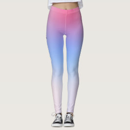 Soft Pink Light Blue Gym Yogout Workout Leggings