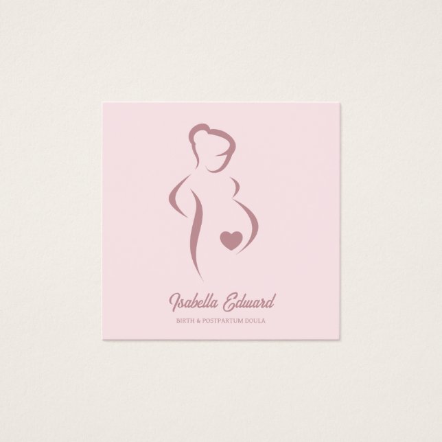 Soft Pink Maternity Doula Identity Illustration (Vorderseite)