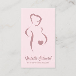Soft Pink Maternity Doula Identity Illustration Visitenkarte