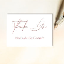 Soft Pink Minimalistisch Handgeschriebene Dankesch