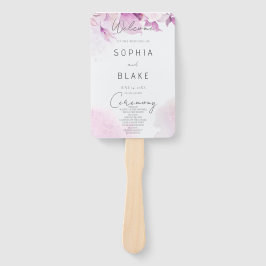 Soft Pink Modern Boho Floral Wedding Programm Fächer