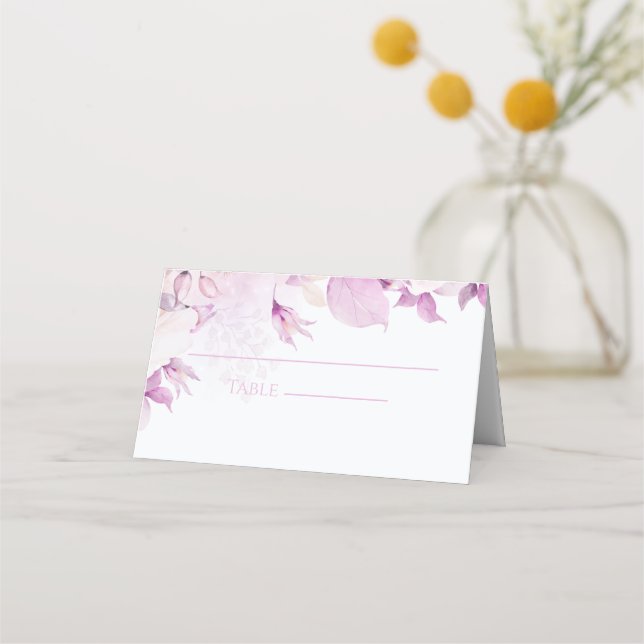 Soft Pink Modern Boho Hochzeitgefaltete Platzkarte (Vorderseite)