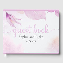 Soft Pink Moderne Boho Blumenhochzeit Gästebuch