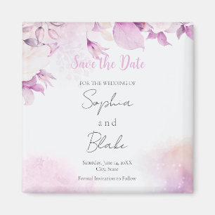 Soft Pink Moderne Boho Blumenmuster Blätter Save t Magnet