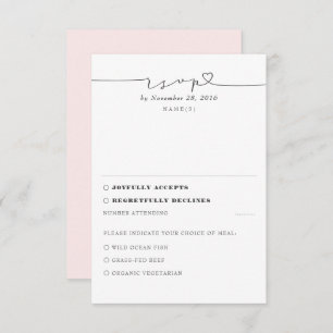 Soft Pink Moderne Minimal Wedding RSVP