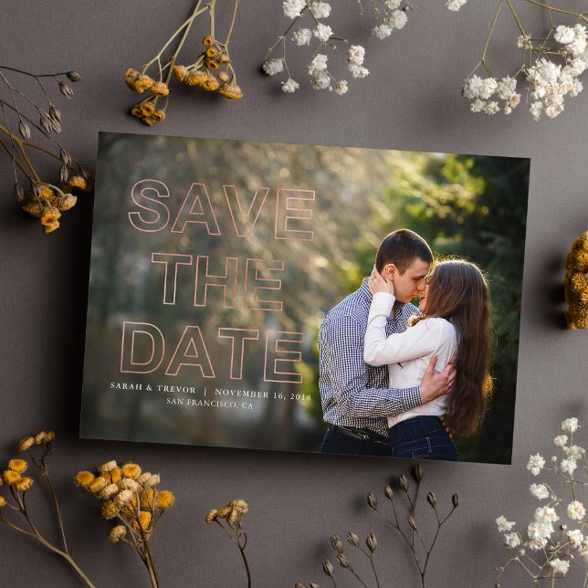 Soft Pink Modernes Foto Hochzeit retten das Datum Save The Date (Von Creator hochgeladen)