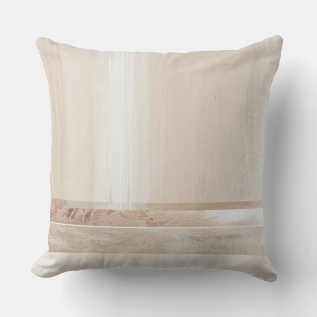 Soft Pink Neutral Geometric Abstract  Kissen (Vorderseite)