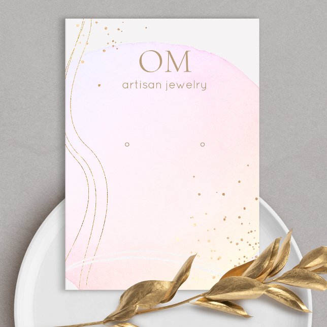 Soft Pink Ombre AquarellfarbenEarring Display Hold Visitenkarte (Von Creator hochgeladen)