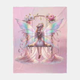 Soft Pink Peony Swing Fairy Princess Girls Fleecedecke