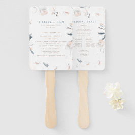 Soft Pink Peony Wedding Program Fächer