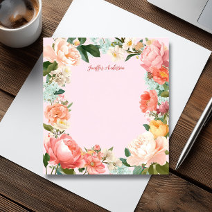 Soft Pink Peonys Moderne Blumen Notizblock