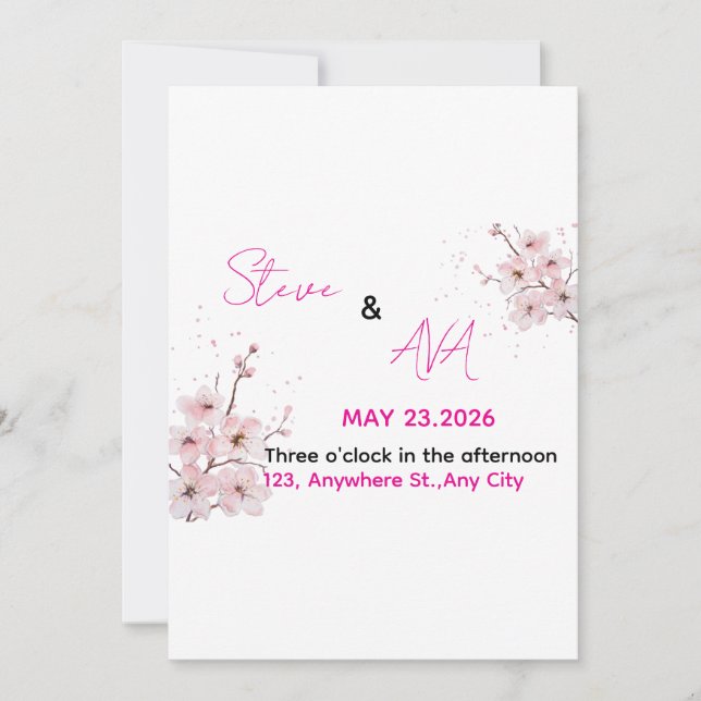 Soft Pink Romantic Wedding Invitation | Elegant &  Einladung (Vorderseite)