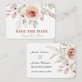 Soft Pink Romantische Rose SAVE THE DATE! Mitteilungskarte