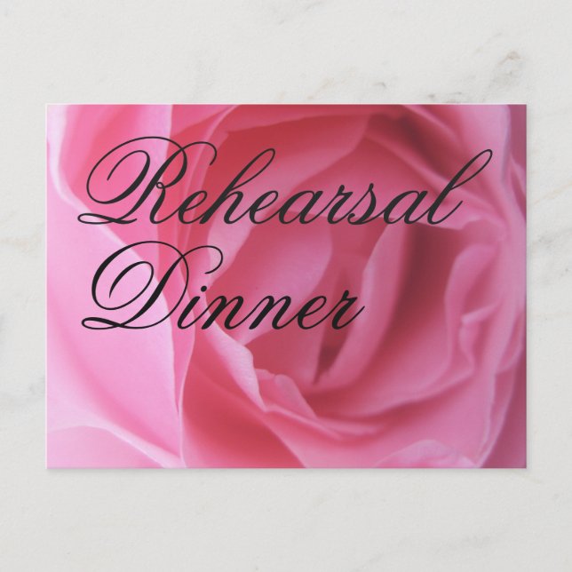 Soft Pink Rose Petals Hochzeitsfeier Probe einlade Einladungspostkarte (Vorderseite)