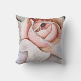 Soft Pink Rose von Jodi Mahaffey in Watercolor Kissen