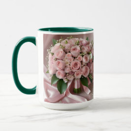Soft Pink Rose Wedding Bouquet Tasse