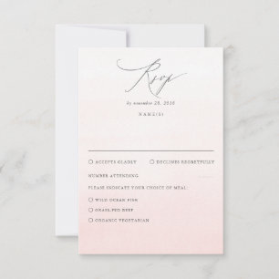 Soft Pink Shades Ombre Gradient Wedding RSVP