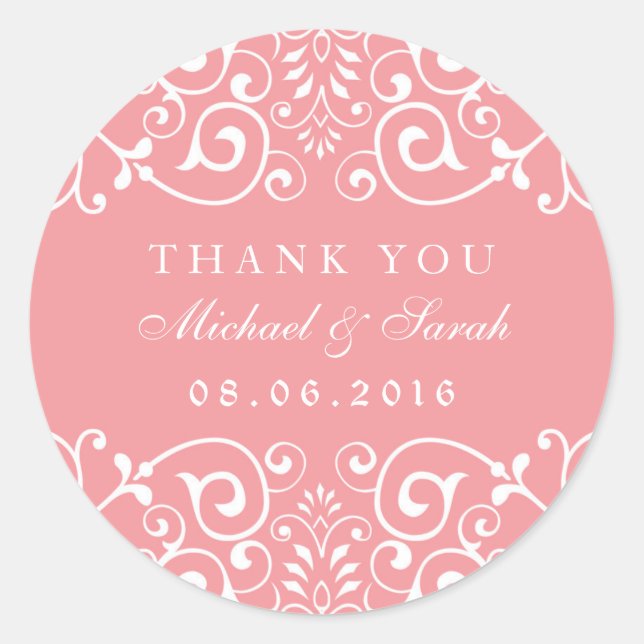 Soft Pink Swirl Blume Brautparty Günstige Sticker (Vorderseite)