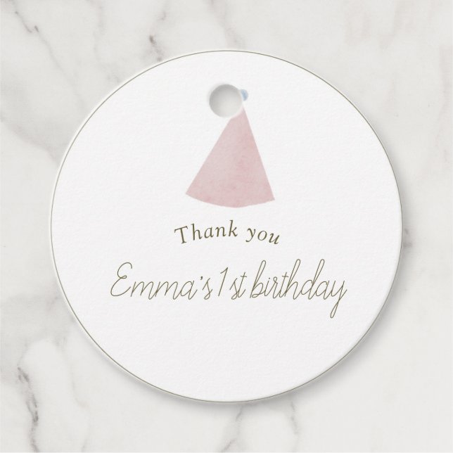 Soft Pink T Rex Tutu Girl round Geschenkanhänger (Vorderseite)