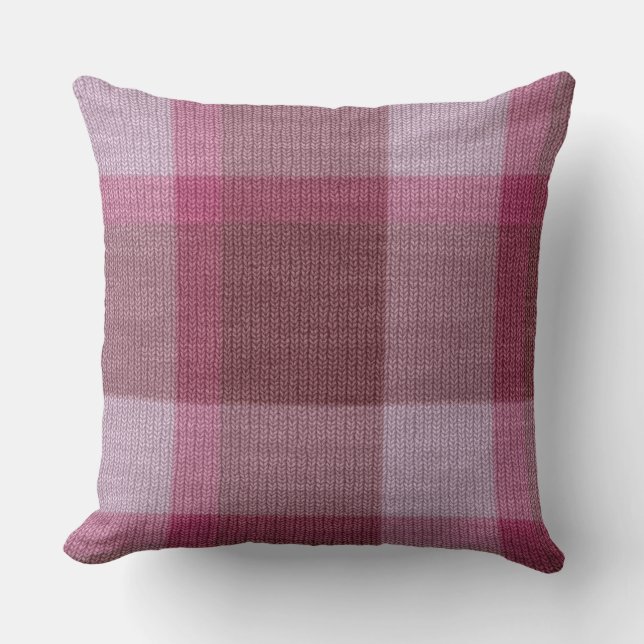 Soft Pink Tartan Kissen (Vorderseite)
