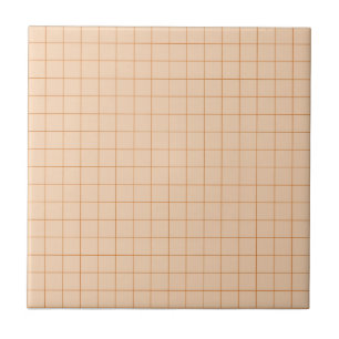 Soft Pink & Terracotta Checkered Retro Minimalisti Fliese