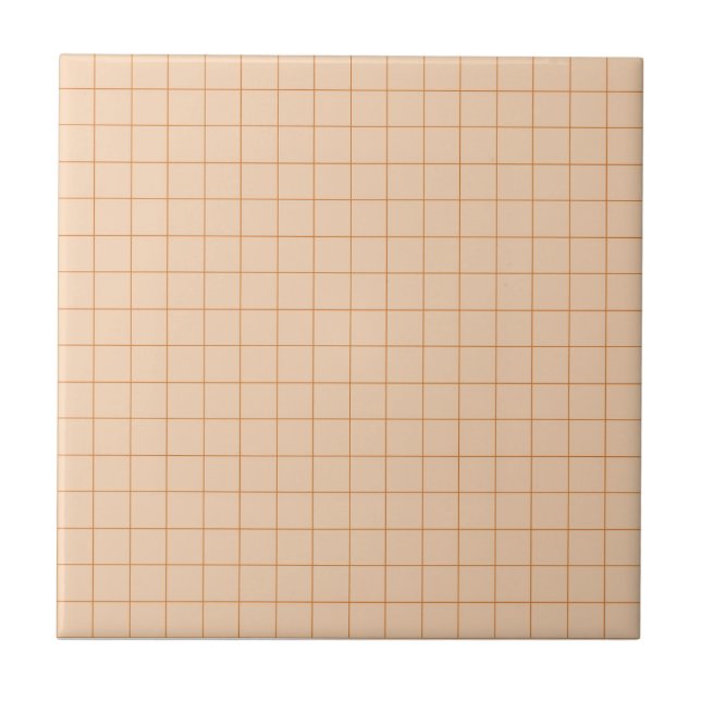Soft Pink & Terracotta Checkered Retro Minimalisti Fliese (Vorderseite)