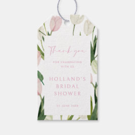 Soft Pink Tulip Bridal Shower Geschenkanhänger