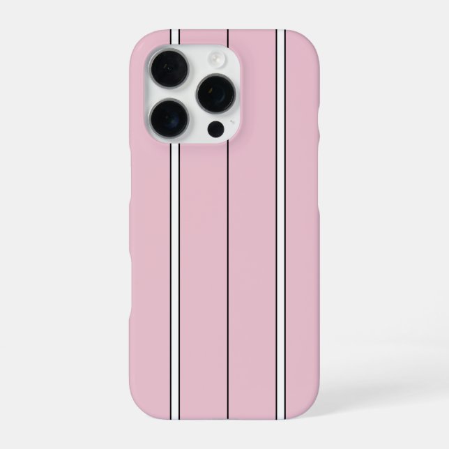 Soft Pink Vertical Stripe Pattern Minimal iPhone Hülle (Rückseite)