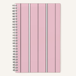 Soft Pink Vertical Stripe Pattern Minimal Notizbuch
