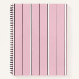 Soft Pink Vertical Stripe Pattern Minimal Notizbuch