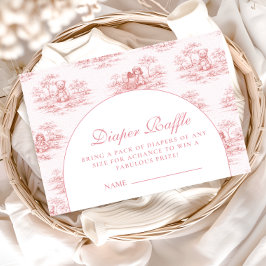 Soft Pink Vintage Baby Shower Diapper Raffle Begleitkarte