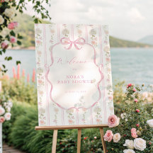 Soft Pink Vintage Floral Baby Shower Welcome