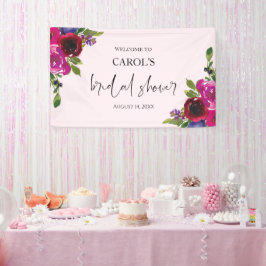 Soft Pink Watercolor Floral Bridal Shower Banner