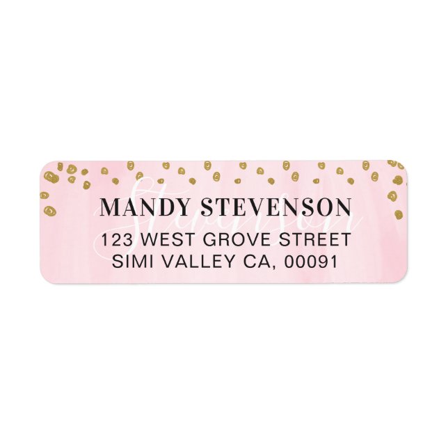 Soft Pink Watercolor & Gold Polka Dot Confetti (Vorne)