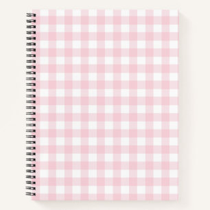 Soft Pink White Buffalo Karo Kariert Gingham Notizbuch